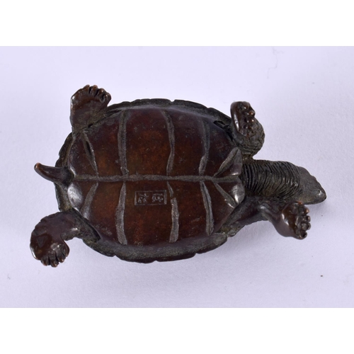 2235 - A JAPANESE BRONZE TORTOISE OKIMONO. 5.5 cm x 3.5 cm.