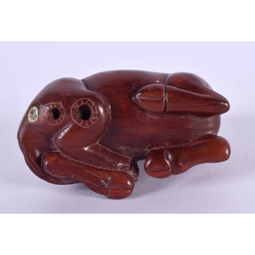 2239 - A JAPANESE CARVED BOXWOOD RAM NETSUKE. 7 cm x 5 cm.