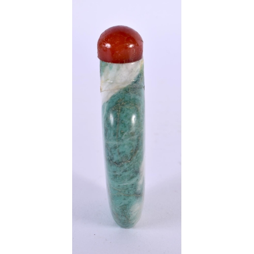 2264 - A 19TH CENTURY CHINESE TURQUOISE JADE SNUFF BOTTLE Qing. 8 cm x 5.5 cm.