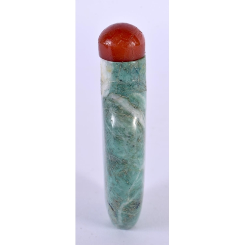 2264 - A 19TH CENTURY CHINESE TURQUOISE JADE SNUFF BOTTLE Qing. 8 cm x 5.5 cm.