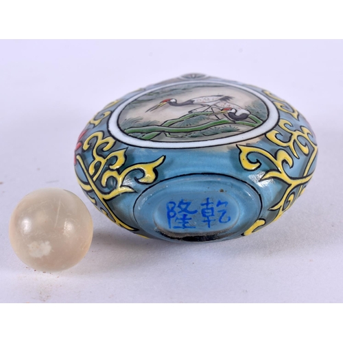 2267 - AN EARLY 20TH CENTURY CHINESE PEKING GLASS ENAMELLED SNUFF BOTTLE Late Qing/Republic. 6.5 cm x 4.5 c... 