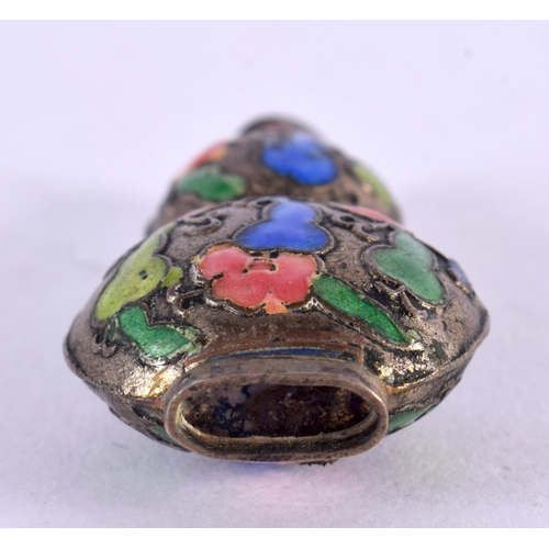 2273 - A 19TH CENTURY CHINESE SILVER AND ENAMEL MINIATURE SNUFF BOTTLE Qing. 3 grams. 5 cm x 3 cm.