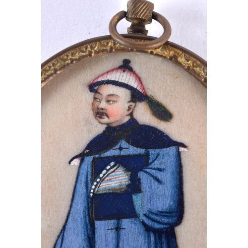 2278 - A 19TH CENTURY CHINESE FRAMED PITH PAPER PAINTING Qing. 9 cm x 7 cm.