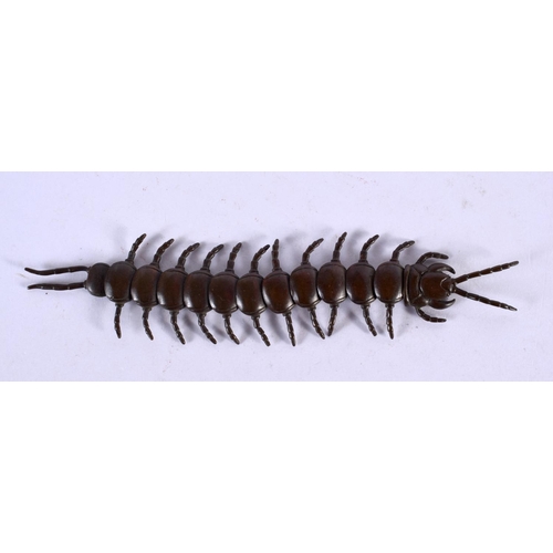 2321 - A JAPANESE BRONZE ARTICULATE CENTIPEDE. 12 cm long.