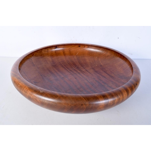 3470 - An Islamic heavily embossed tray together with an Australian wooden bowl. 36 cm (2),