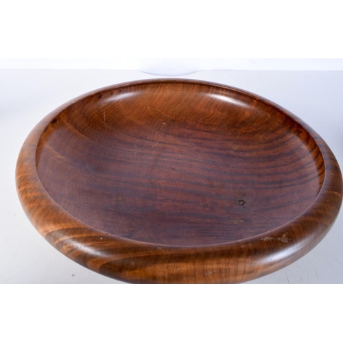 3470 - An Islamic heavily embossed tray together with an Australian wooden bowl. 36 cm (2),