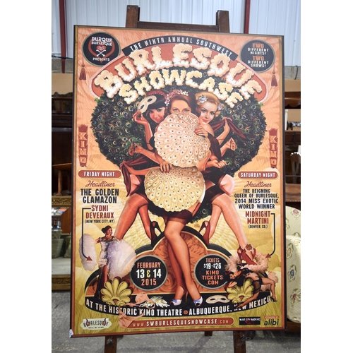 3473 - A large event printed poster advertising a Burlesque show 120 x 84 cm