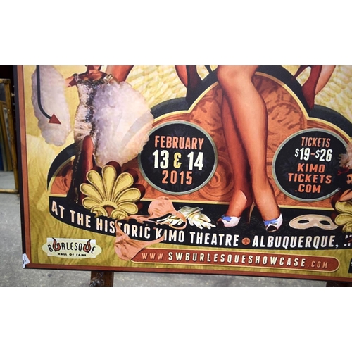 3473 - A large event printed poster advertising a Burlesque show 120 x 84 cm