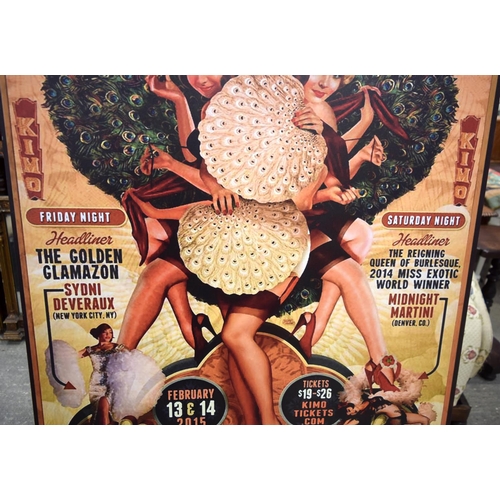 3473 - A large event printed poster advertising a Burlesque show 120 x 84 cm