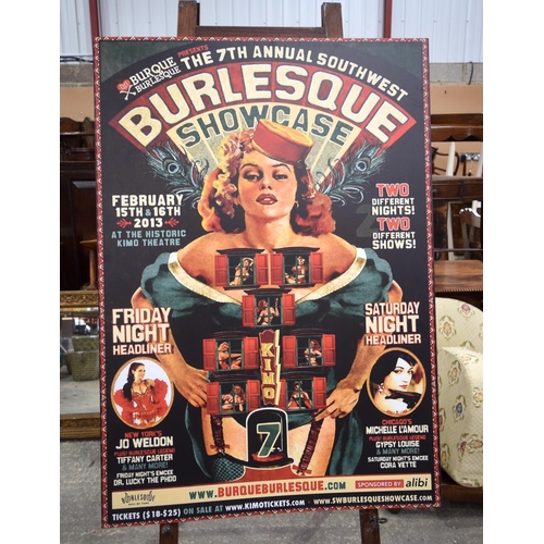 3475 - A large event printed poster advertising a Burlesque show 120 x 84 cm