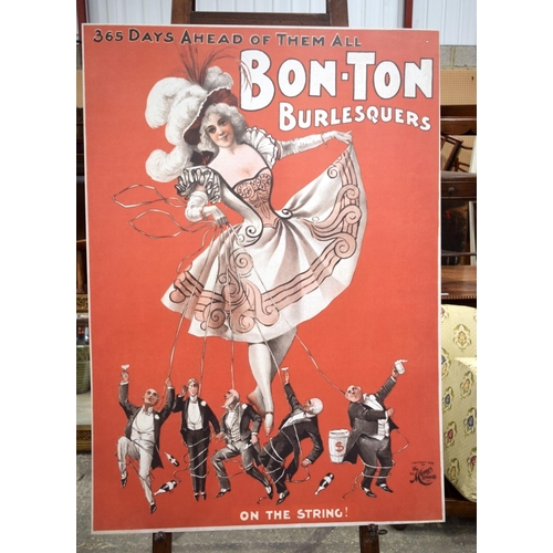 3476 - A large event printed poster advertising a Burlesque show 120 x 84 cm