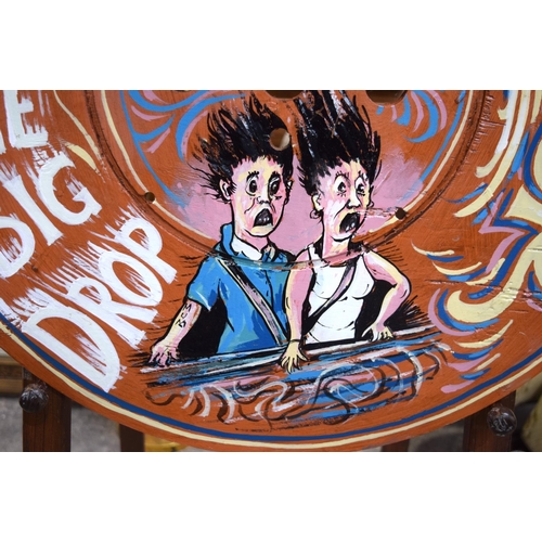 3478 - A hand painted  Fairground sign 75 cm diameter .