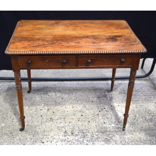 3482 - A two drawer Victorian table 74 x 93 cm.