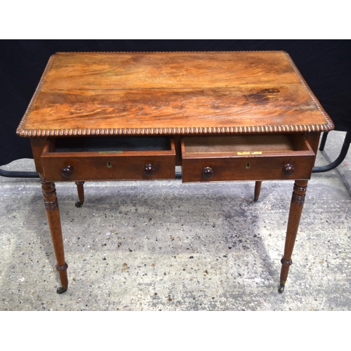 3482 - A two drawer Victorian table 74 x 93 cm.