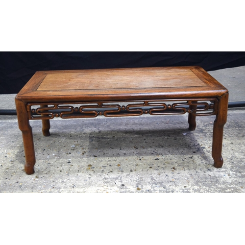 3483 - A small Chinese hardwood opium table 32 x 76 cm.