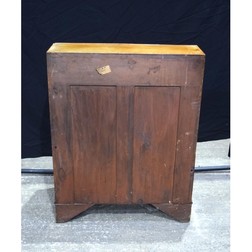 3485 - An Antique 3 drawer mahogany bureau with inlaid top 98 x 76 x 43 cm.