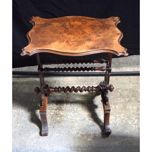 3498 - A Victorian burr Walnut barley twist stand 67 x 56 x 32 cm.