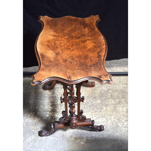 3498 - A Victorian burr Walnut barley twist stand 67 x 56 x 32 cm.