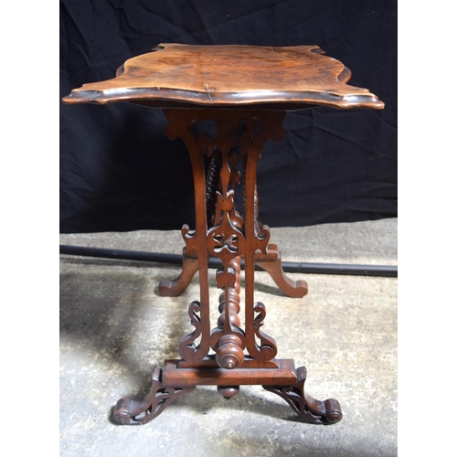 3498 - A Victorian burr Walnut barley twist stand 67 x 56 x 32 cm.