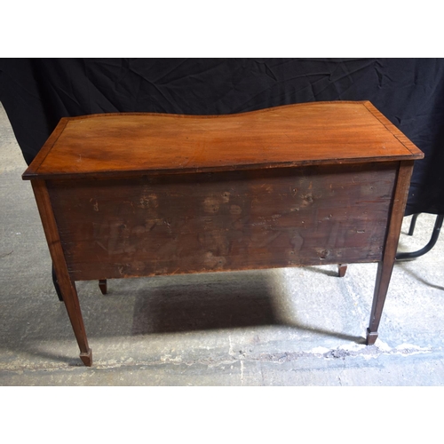 3501 - A Georgian mahogany and inlaid chest of drawers  80 x 39 x 32 cm.