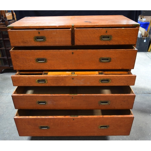 3503 - A Cavalier 6 drawer brass bound oak chest by Army and Navy with a rare secret velvet lined drawer. 1... 