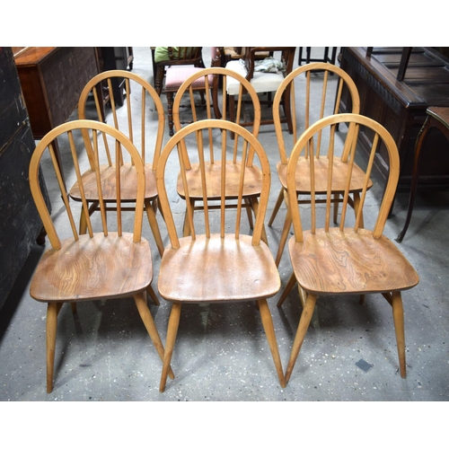 3507 - A collection of beech and elmwood chairs 86 x 42 x 40 cm (6)