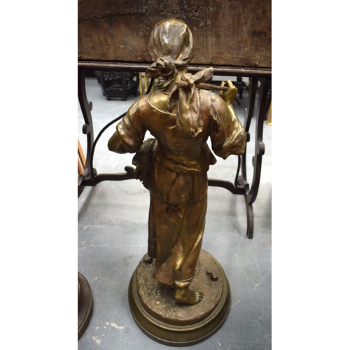 829 - French School (19th Century) Monumental Bronze, Standing Figure. 90 cm x 30 cm.