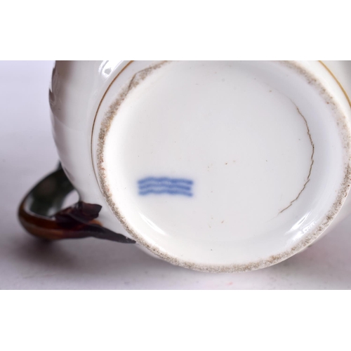 10 - AN 18TH CENTURY DANISH COPENHAGEN PORCELAIN CUP together with a 19th century pastille burner formed ... 