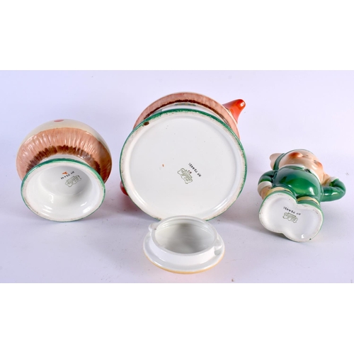 113 - AN ART DECO SHELLEY MABEL LUCIE ATTWELL TEASET. Largest 15 cm x 15 cm. (3)