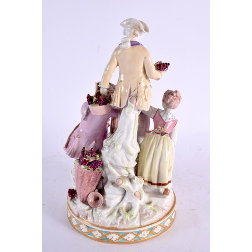 14 - A 19TH CENTURY GERMAN BERLIN FIGURAL PORCELAIN GROUP modelled as drinkers beside a barrel. 24 cm x 1... 