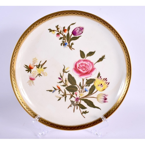 140 - A RARE 19TH CENTURY ROYAL WORCESTER ARMORIAL PORCELAIN PLATE together with a similar aesthetic movem... 