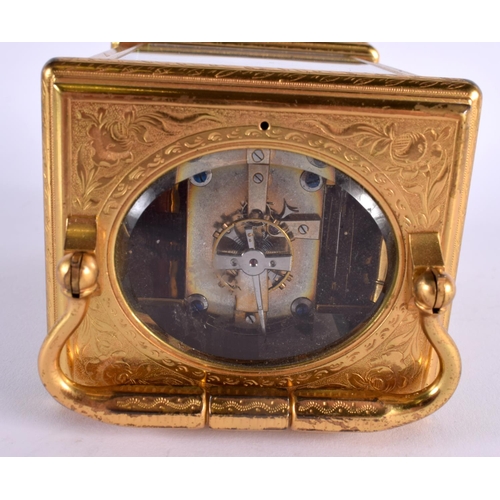 149 - A FINE 19TH CENTURY SEVRES PORCELAIN REPEATING CARRIAGE CLOCK painted with landscapes and figures. 1... 