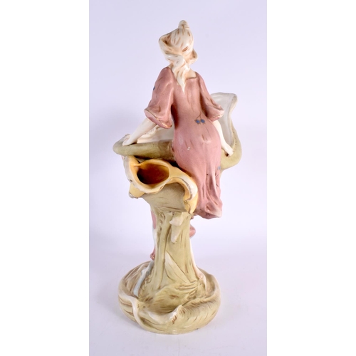 168 - A LARGE ROYAL DUX PORCELAIN FIGURAL SHELL GROUP. 38 cm x 25 cm.