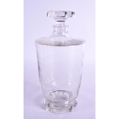 19 - A FRENCH LALIQUE GLASS DECANTER AND STOPPER. 23 cm x 9 cm.