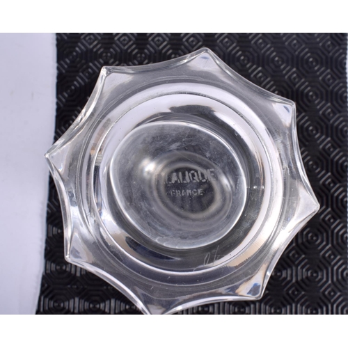 19 - A FRENCH LALIQUE GLASS DECANTER AND STOPPER. 23 cm x 9 cm.