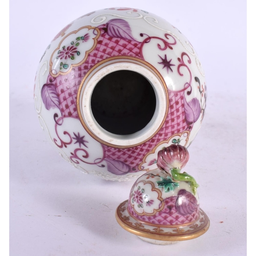 21 - A 19TH CENTURY FRENCH SAMSONS OF PARIS PORCELAIN VASE AND COVER modelled in the Chinese export taste... 