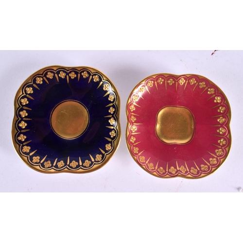 219 - Late 19th /early 20th century Coalport quatrilobe small cup and saucer and another similar. Cup is 3... 