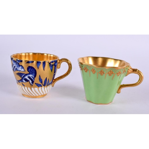 222 - Late 19th /early 20th century Coalport small cup and saucer and another Coalport small cup and sauce... 