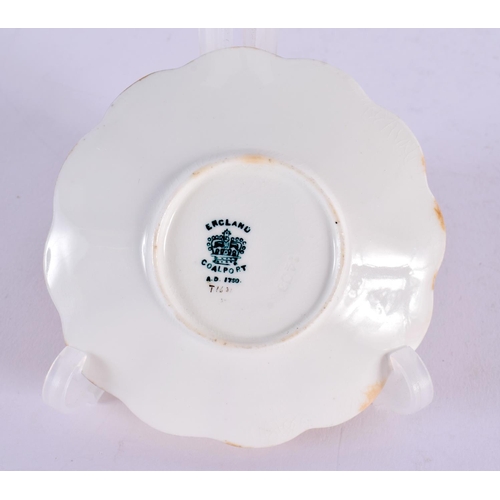 225 - Late 19th /early 20th century Coalport jewelled small cup and saucer. Cup is 4.5cm high. Saucer is 9... 