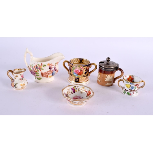 228 - 19th/early 20th century selection of miniature including a Spode jug and Basin. Jug is 6cm high. (6)