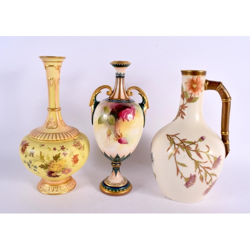 240 - Royal Worcester ten pieces including Stinton vase, Rose vase, Blush vase and a figure of the Yankee.... 