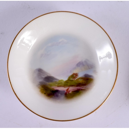 247 - Royal Worcester three pin trays, a large and small tray painted with a yachting scene by Raymond Rus... 