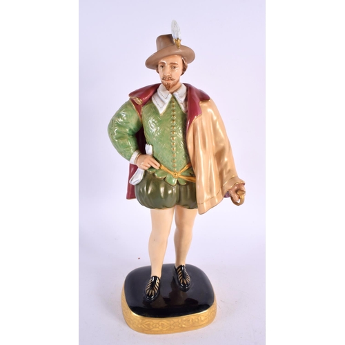 253 - Royal Worcester figure of Sir Walter Raleigh, black mark. 25cm high.