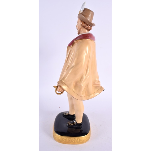 253 - Royal Worcester figure of Sir Walter Raleigh, black mark. 25cm high.