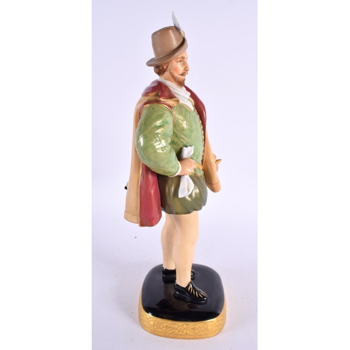 253 - Royal Worcester figure of Sir Walter Raleigh, black mark. 25cm high.