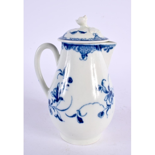 259 - 18th century Worcester sparrow beak jug and rare cover painted with the Mansfield pattern. 12.5cm hi... 