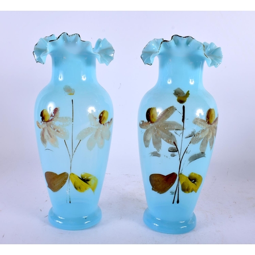 26 - TEN ANTIQUE GLASS VASES. Largest 28 cm high. (10)