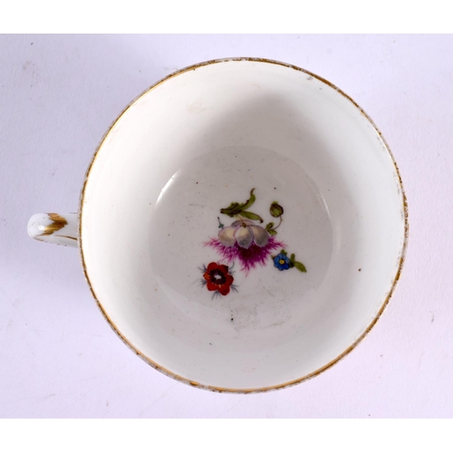 282 - 18th century Meissen teacup and saucer painted with children, crossed swords mark. Cup is 5cm high. ... 