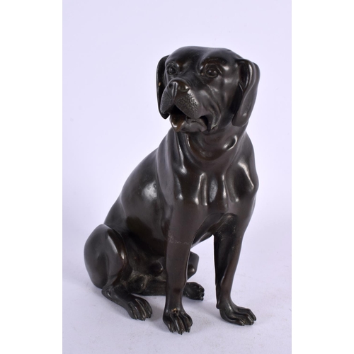 287 - European School (C1900) Bronze, Study of a hound. 17 cm x 11 cm.