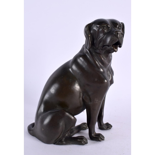 287 - European School (C1900) Bronze, Study of a hound. 17 cm x 11 cm.